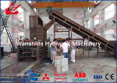 Auto Waste Paper Baler Machine Manual Belting With Feeding Conveyor Y82W-125