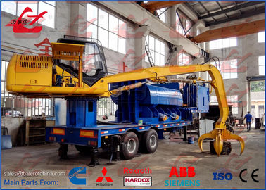 Mobile Trailer Mounted Waste Car Scrap Metal Recycling Equipment With Grab