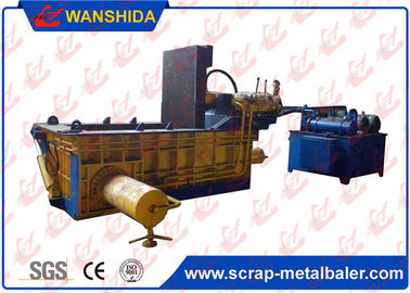Yellow Horizontal Scrap Metal Baler / Automatic Control Hydraulic Scrap Baling Machine 18.5kw ~ 110kw