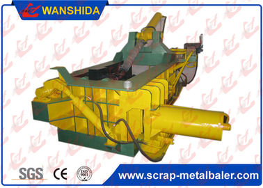 Yellow Horizontal Scrap Metal Baler / Automatic Control Hydraulic Scrap Baling Machine 18.5kw ~ 110kw