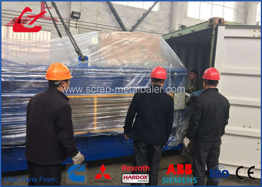 Horizontal Automatic Tie Waste Paper Baler With Conveyor Feeding , Bale Size 1100x1100mm