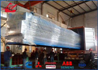 Horizontal Automatic Tie Waste Paper Baler With Conveyor Feeding , Bale Size 1100x1100mm