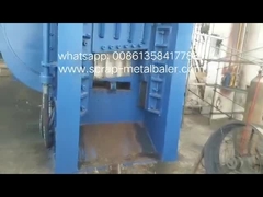 WANSHIDA 630ton baler shear cutting billet testing video in our workshop